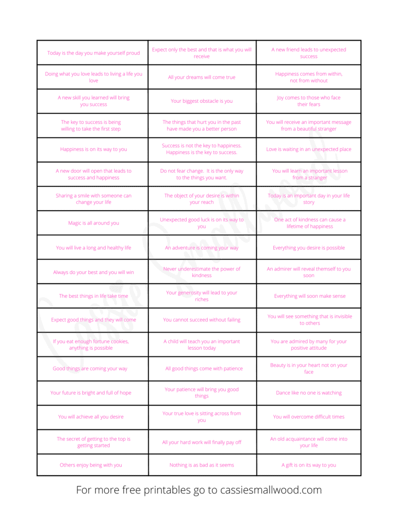 Free Printable Fortune Cookie Sayings free-printable-fortune-cookie-sayings