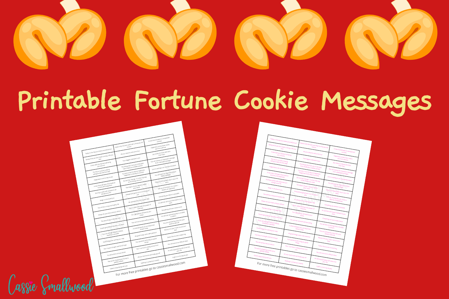 Free Printable Fortune Cookie Messages and Sayings - Cassie Smallwood