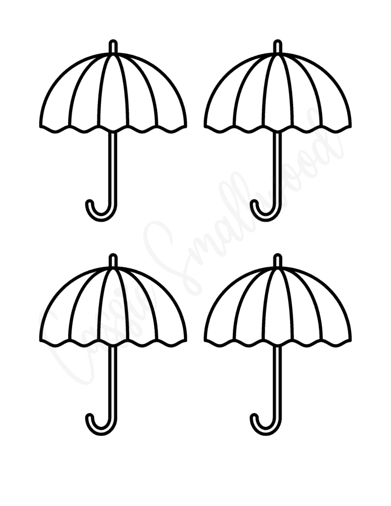 small umbrella templates black and white