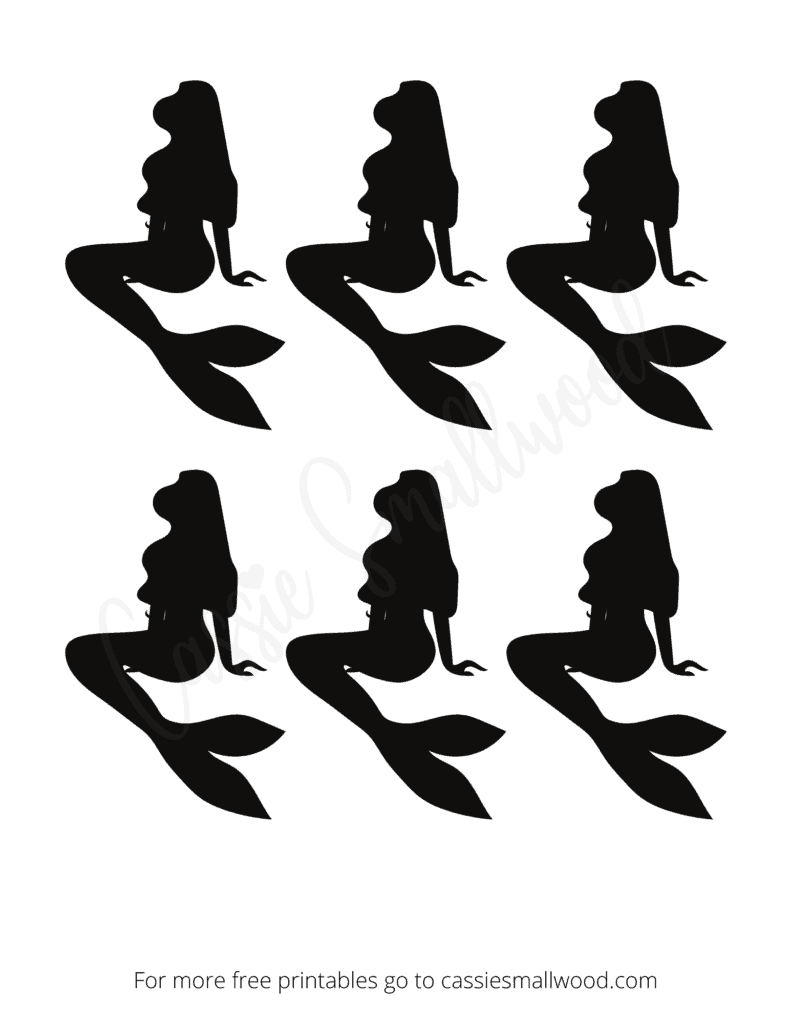 mermaid silhouette printable cutouts