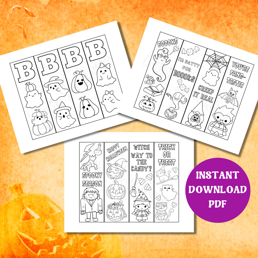 HALLOWEEN COLORING BOOKMARKS