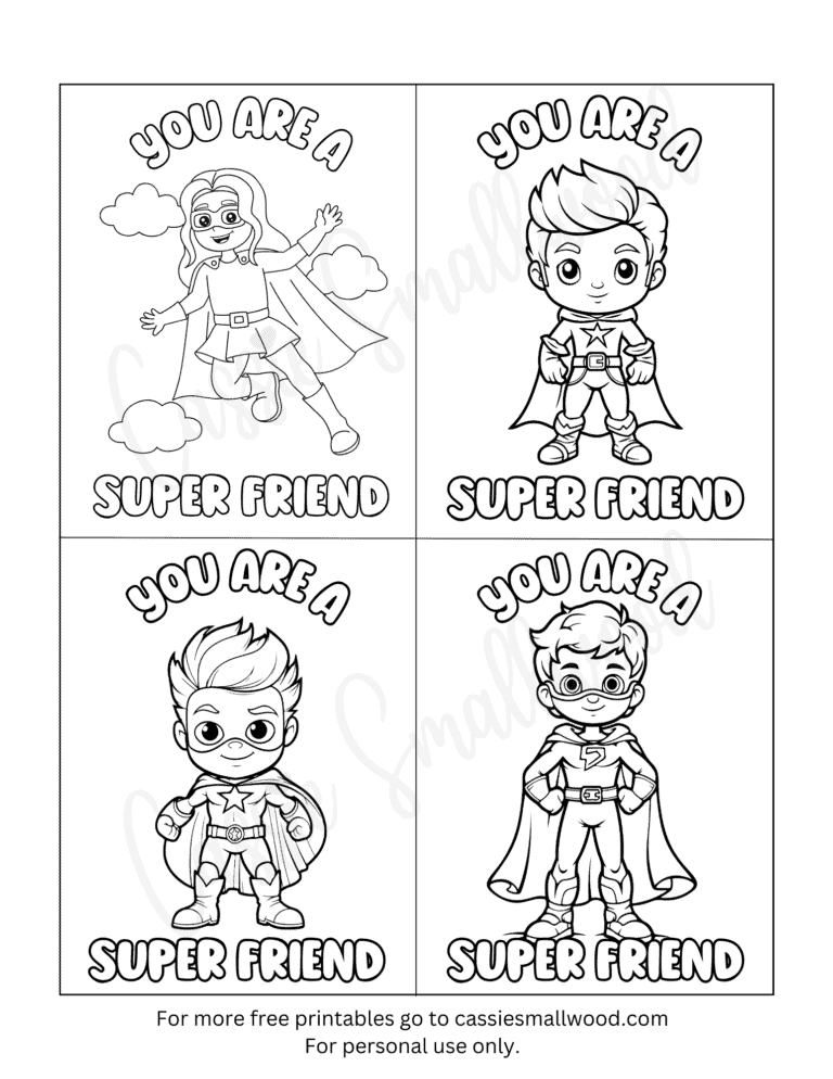 93 CUTEST Printable Valentine's Day Cards To Color - Cassie Smallwood