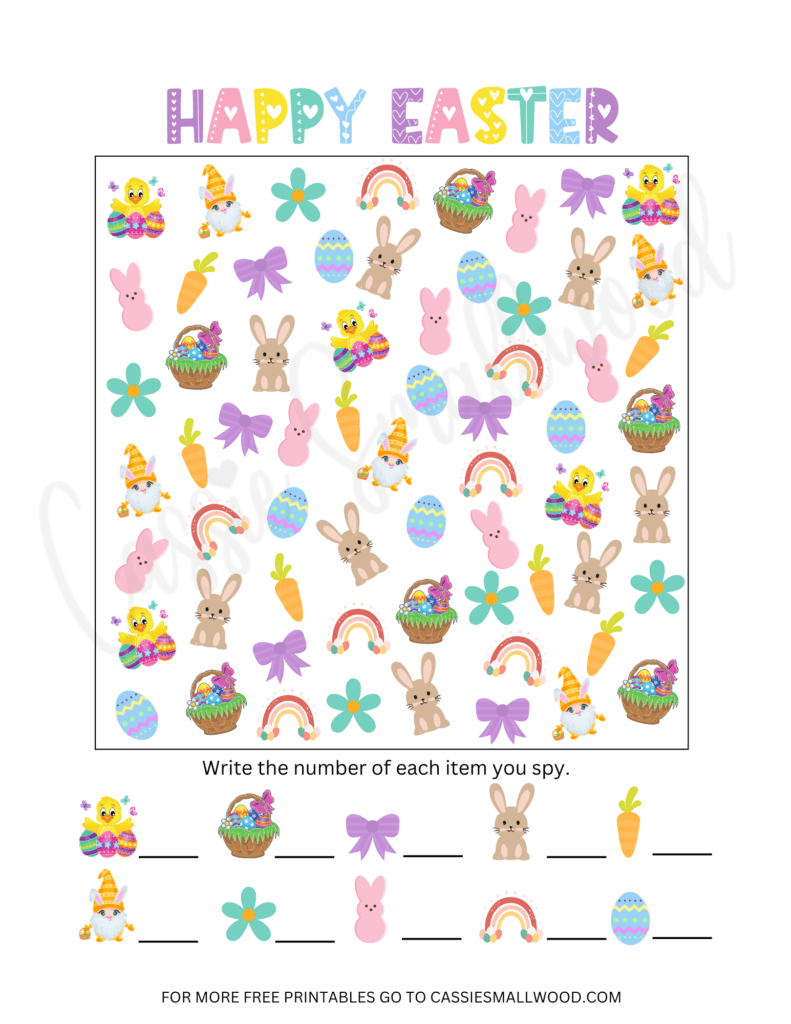 3 Cute Easter I Spy Free Printables Cassie Smallwood