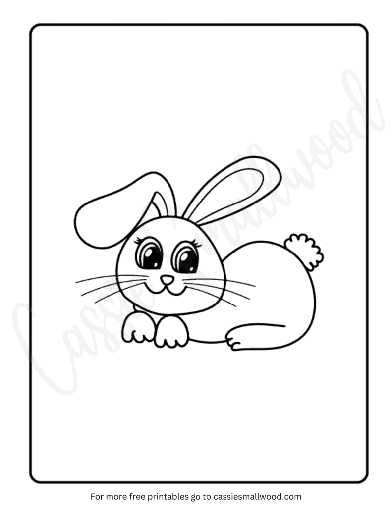 kindergarten Easter bunny coloring page free printable pdf