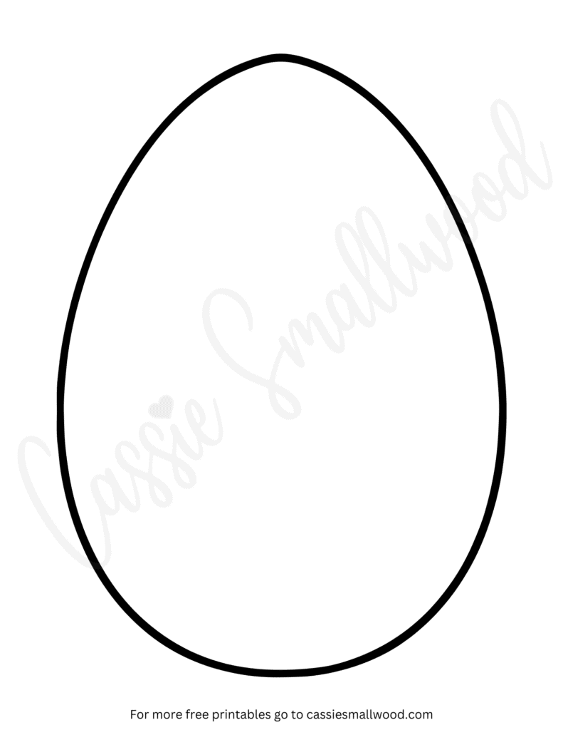 Large Blank Easter Egg Coloring Page Cassie Smallwood