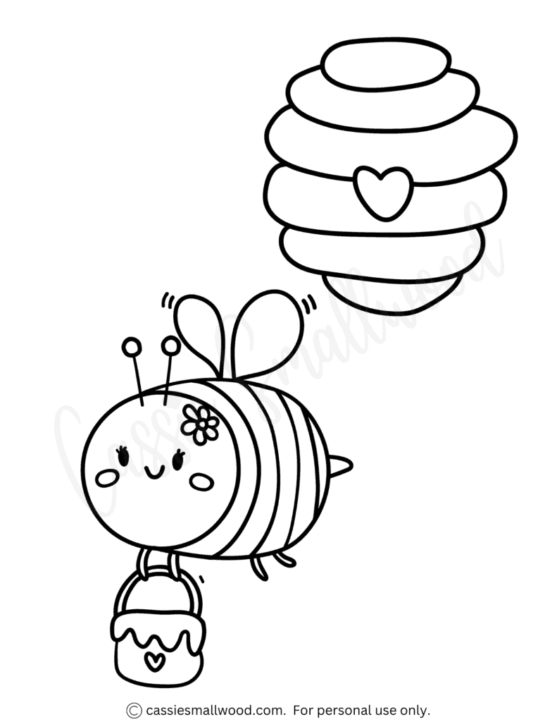 Honey bee coloring pages