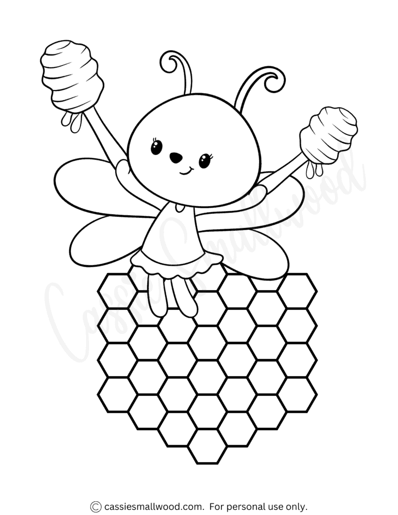 Bee honeycomb coloring page cassie smallwood