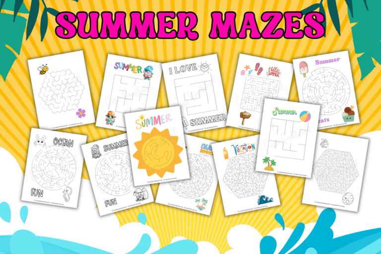 12 Summer Maze Worksheets {Free Printable}