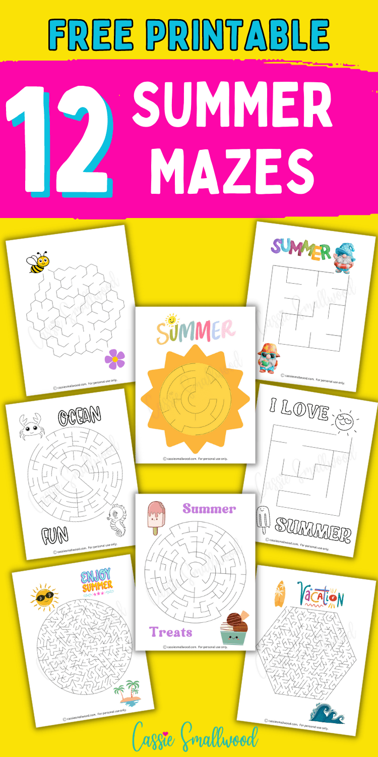 FREE PRINTABLE SUMMER MAZES - Cassie Smallwood