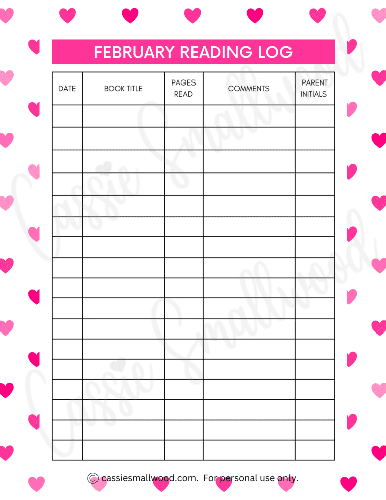 17 Cute Reading Logs {FREE PRINTABLE} - Cassie Smallwood