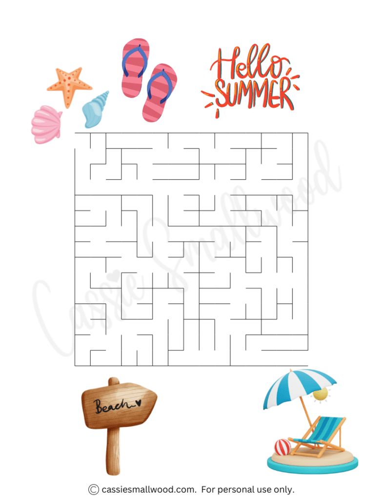 12 Summer Maze Worksheets {Free Printable} Cassie Smallwood