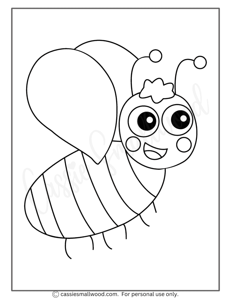 Toddler bee coloring page cassie smallwood
