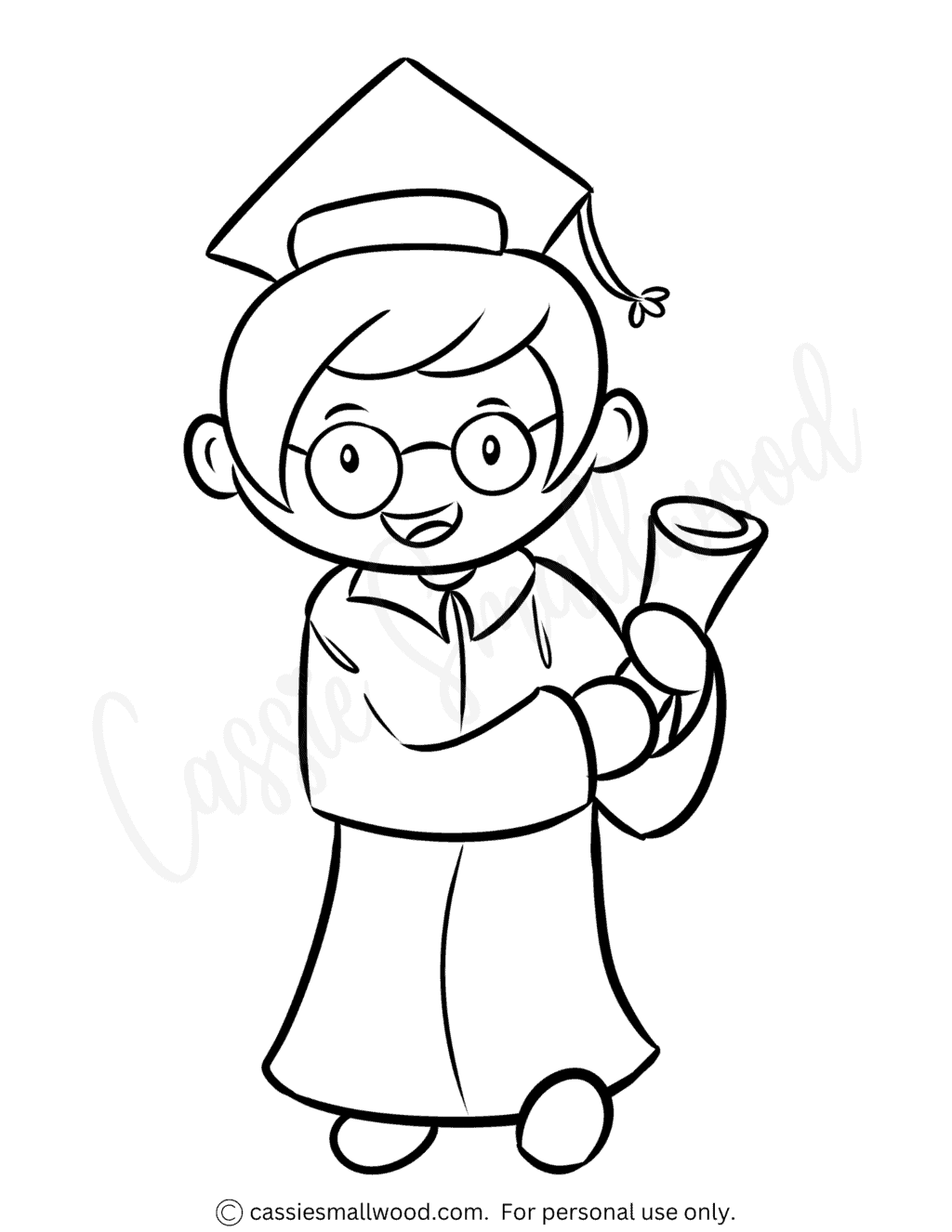 17 Cute Graduation Coloring Pages - Cassie Smallwood