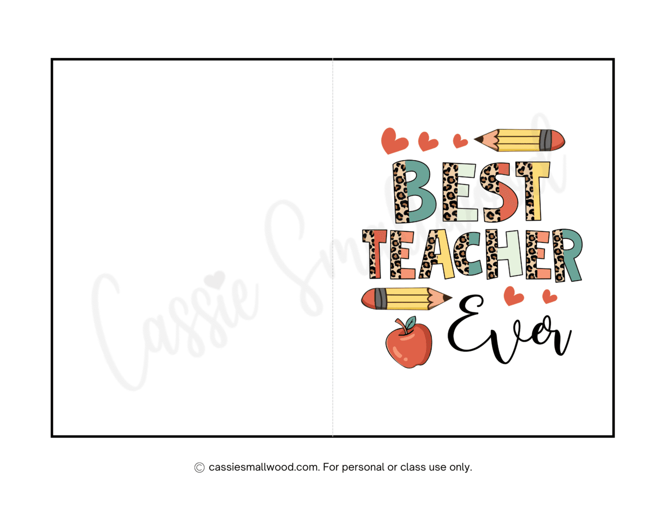 free printable end of the year teacher card pdf - best teacher ever card for teacher appreciation day to print out