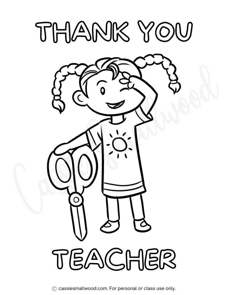 22 Cute Teacher Appreciation Coloring Pages And Cards Cassie Smallwood