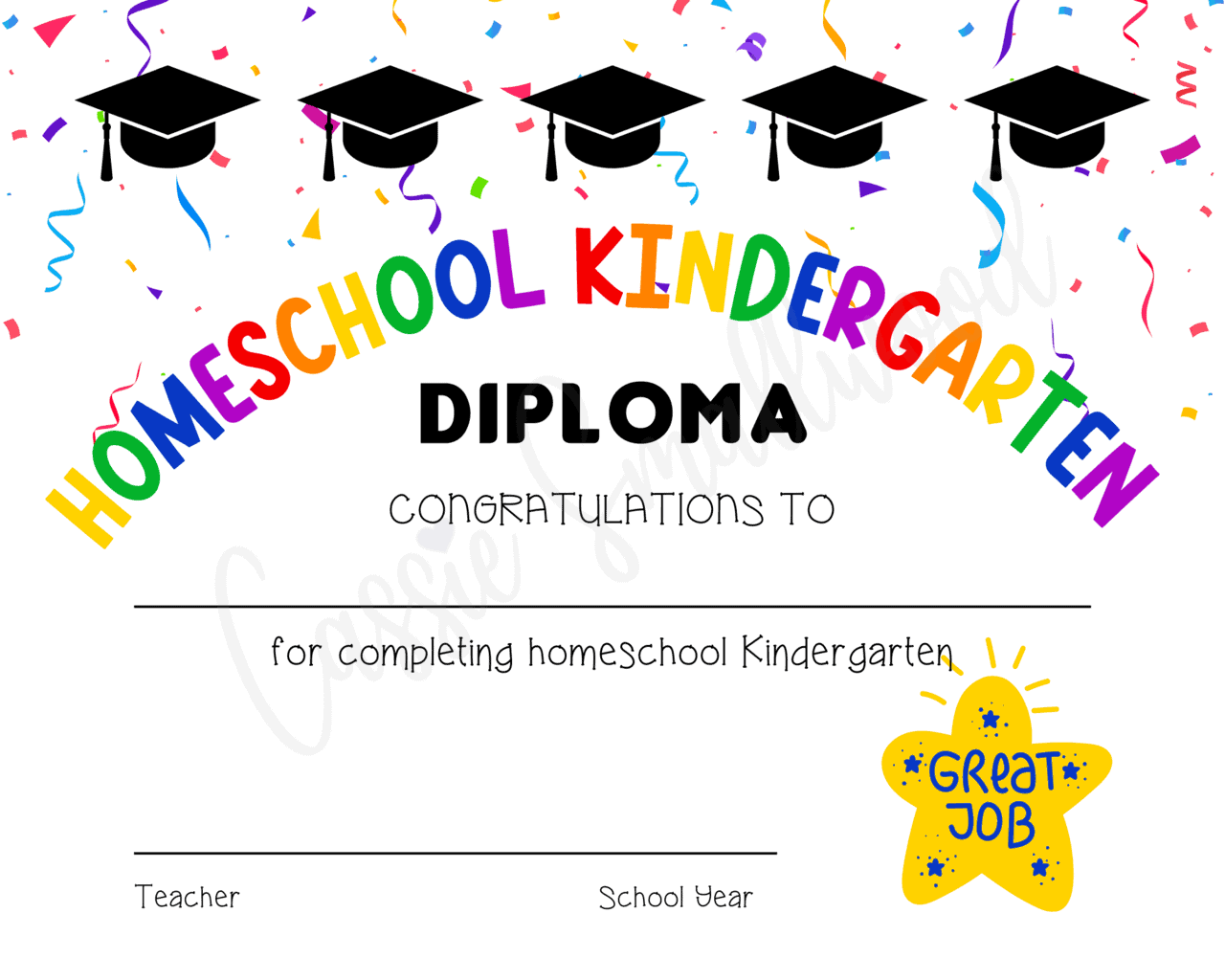 20 Preschool And Kindergarten Graduation Certificates (FREE PRINTABLE ...