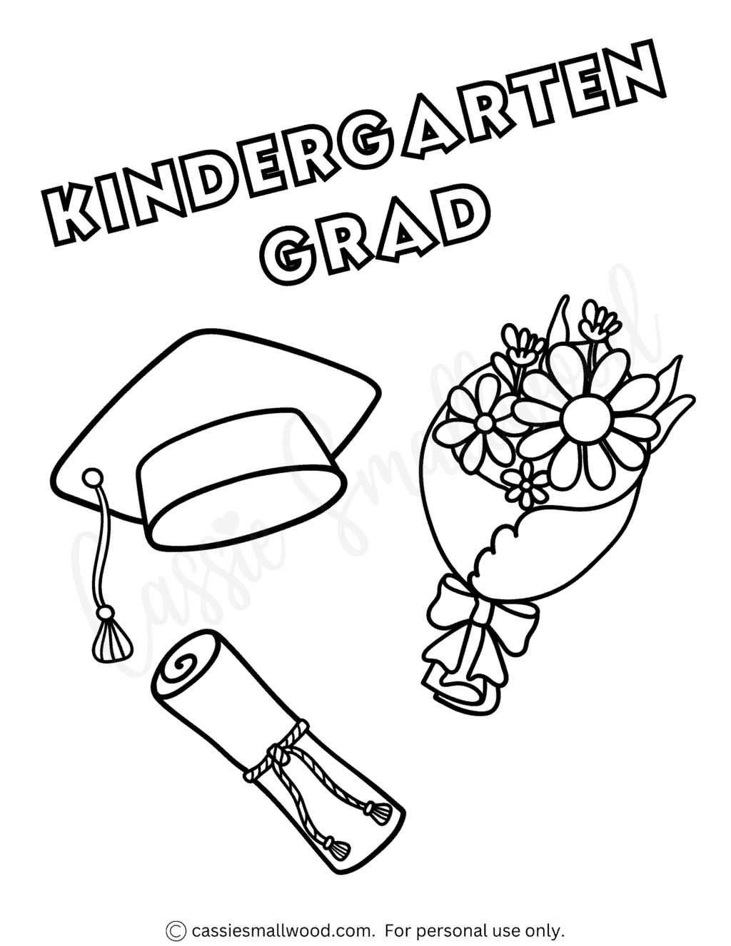 17 Cute Graduation Coloring Pages - Cassie Smallwood