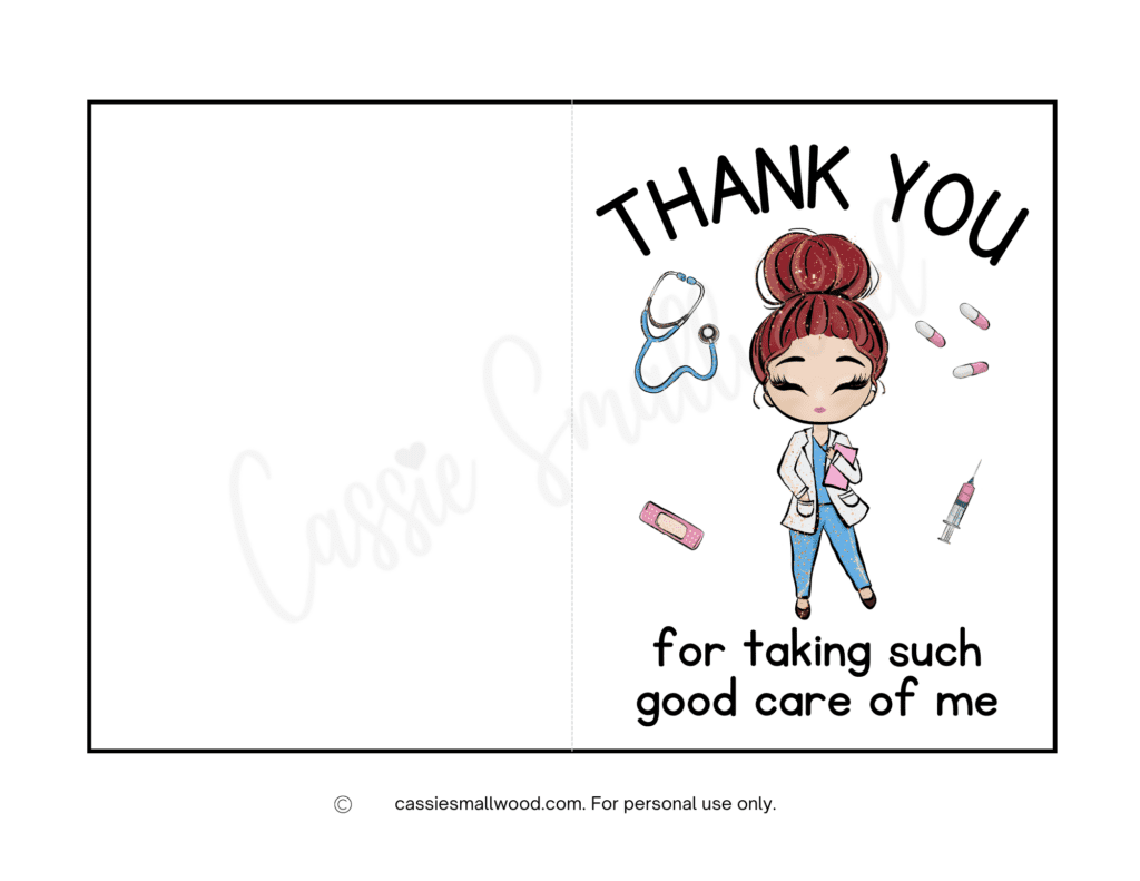 10 Cute Nurse Thank You Cards Free Printable Cassie Smallwood