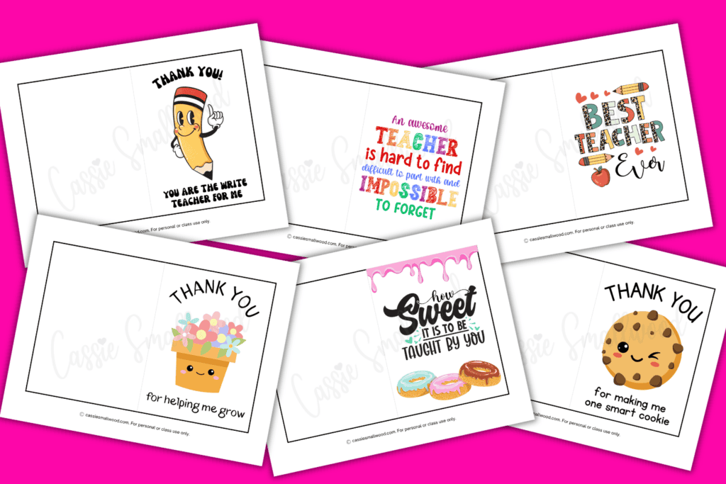 cute teacher thank you cards free printable pdf, folding teacher appreciation cards downloadable, free download teachers day cards from students