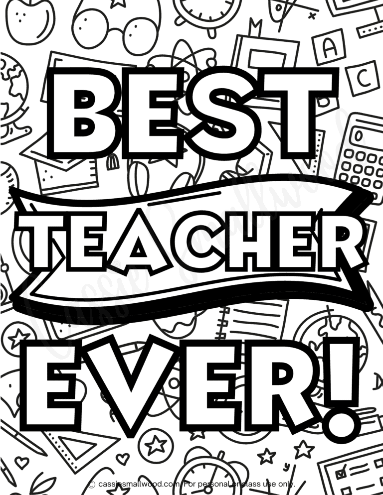 Thank You Coloring Pages For Teachers
 22 Cute Teacher Appreciation Coloring Pages And Cards Cassie Smallwood