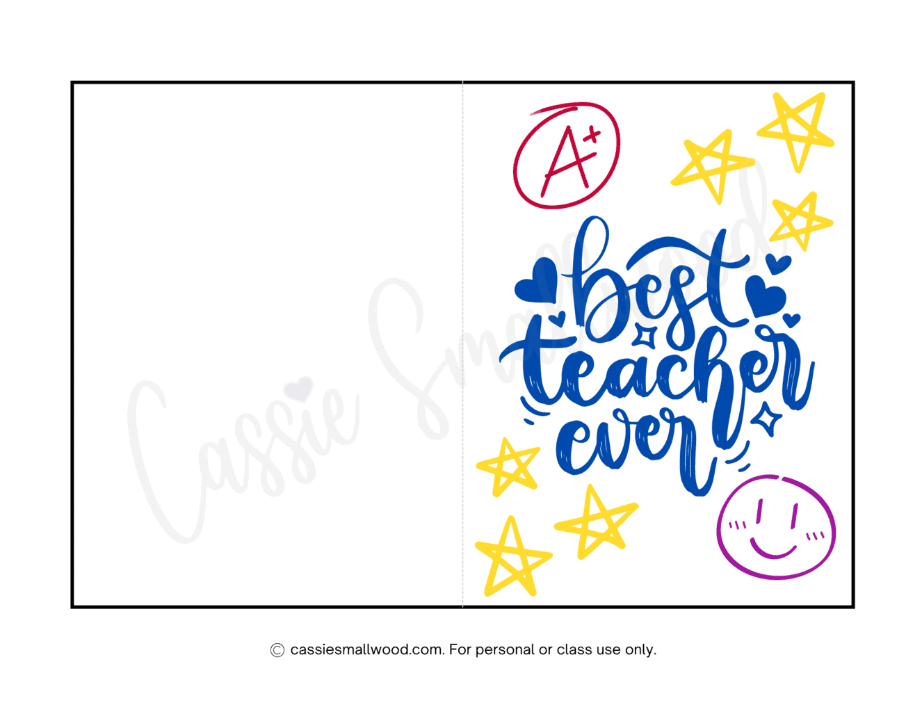 Free printable thank you card for teacher from student pdf - best teacher ever card for teachers day to print out