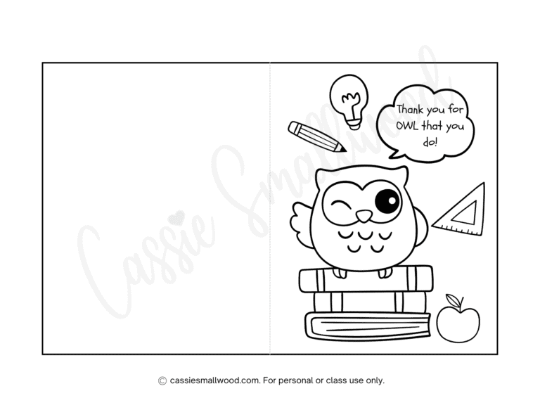 22 Cute Teacher Appreciation Coloring Pages (And Cards!) Cassie Smallwood