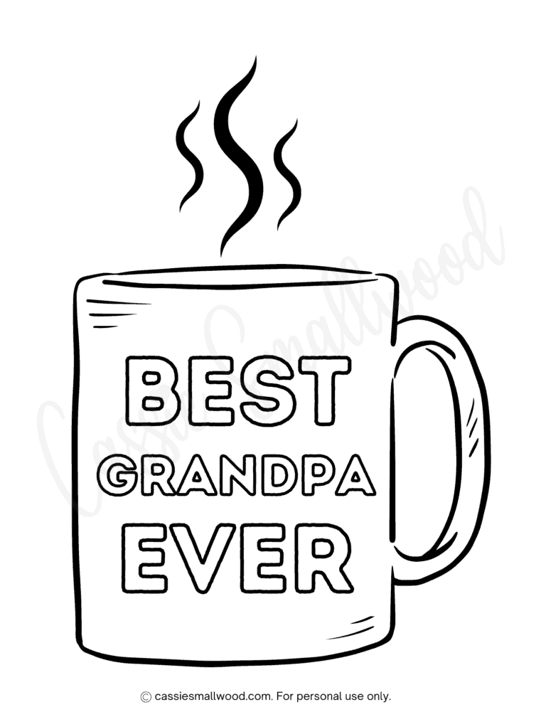 Grandpa Fathers Day Coloring Page - Cassie Smallwood
