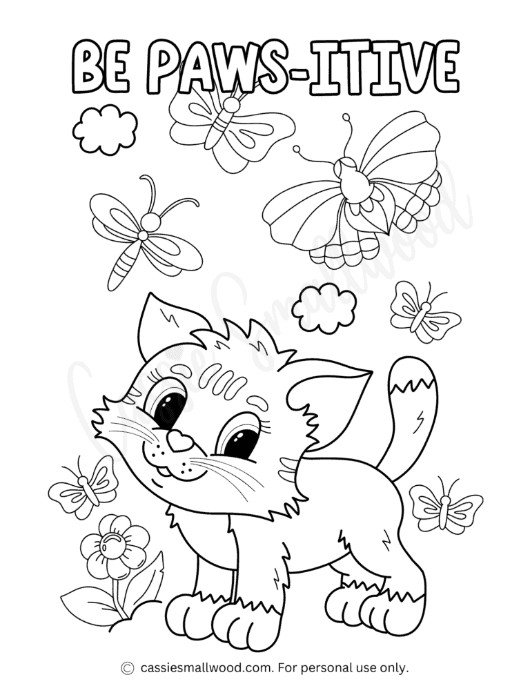 37 Cute Cat Coloring Pages Cassie Smallwood