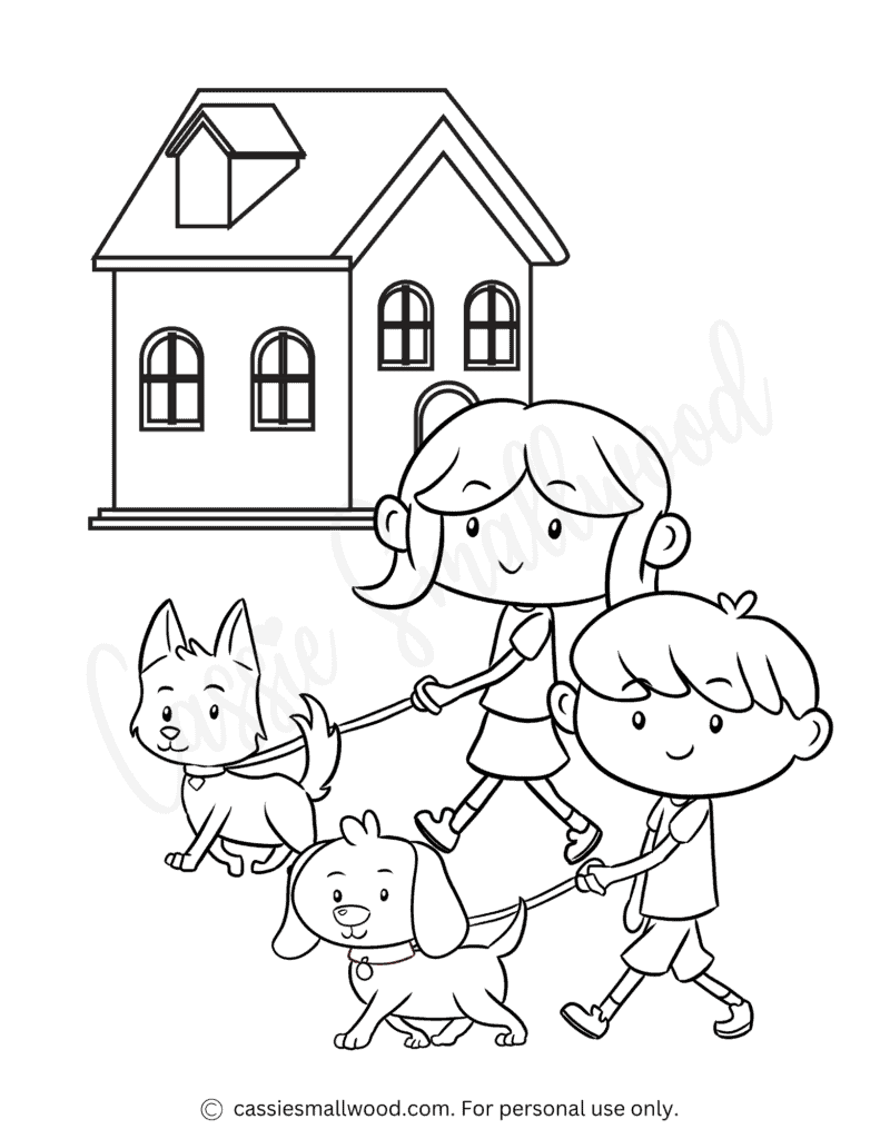 Pet Dog Coloring Page Cassie Smallwood