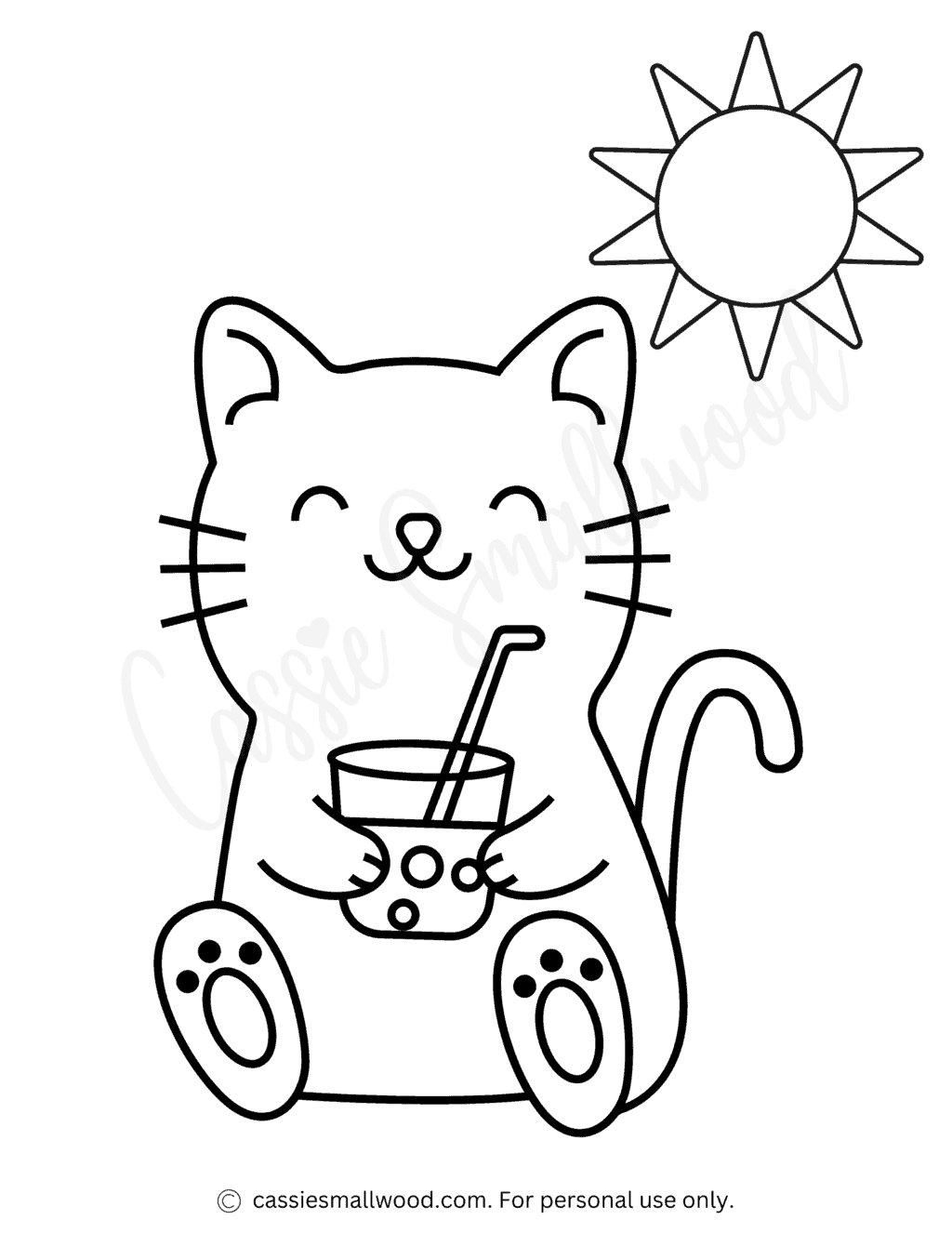 37 Cute Cat Coloring Pages Cassie Smallwood