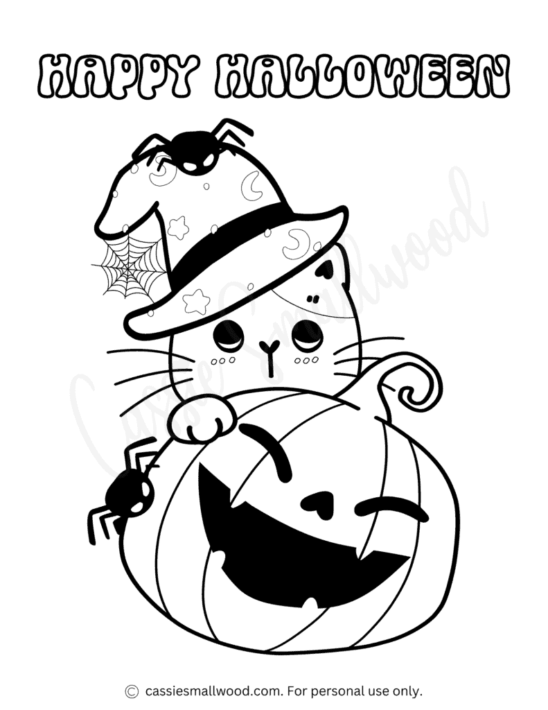free printable witch cat coloring page Halloween cat coloring sheet pdf
