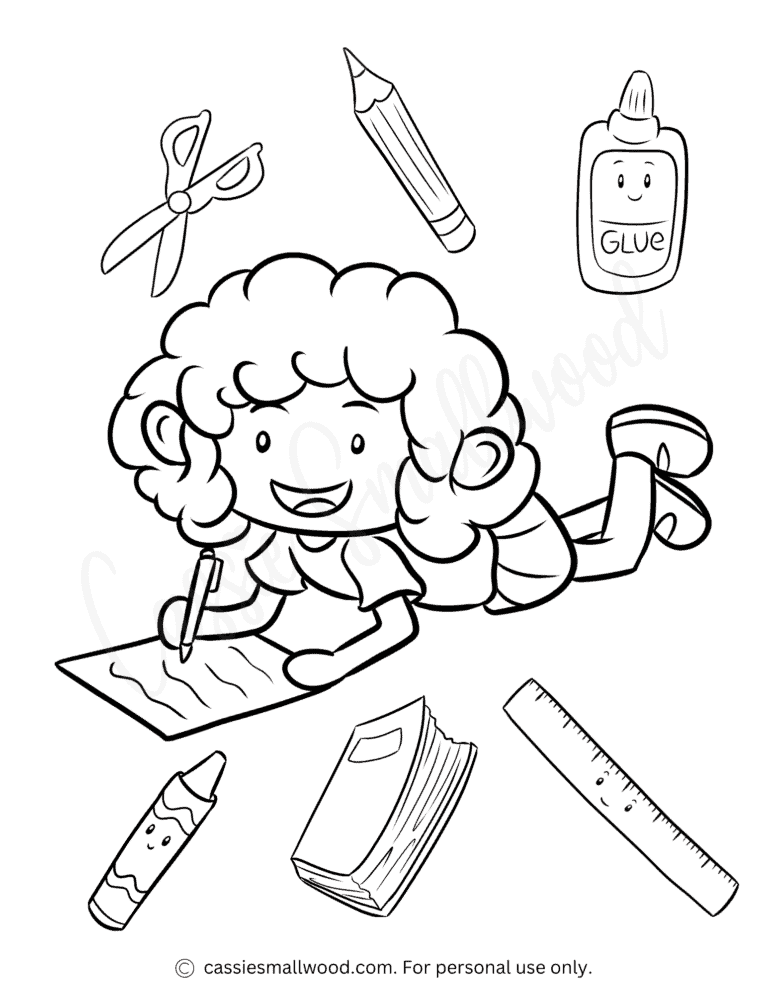 THE CUTEST School Coloring Pages - Cassie Smallwood