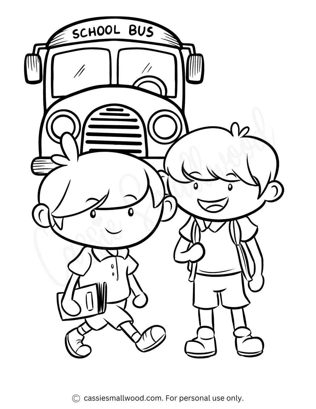 THE CUTEST School Coloring Pages - Cassie Smallwood