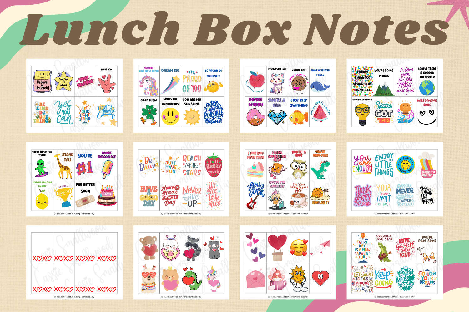 THE CUTEST Lunch Box Notes - Cassie Smallwood