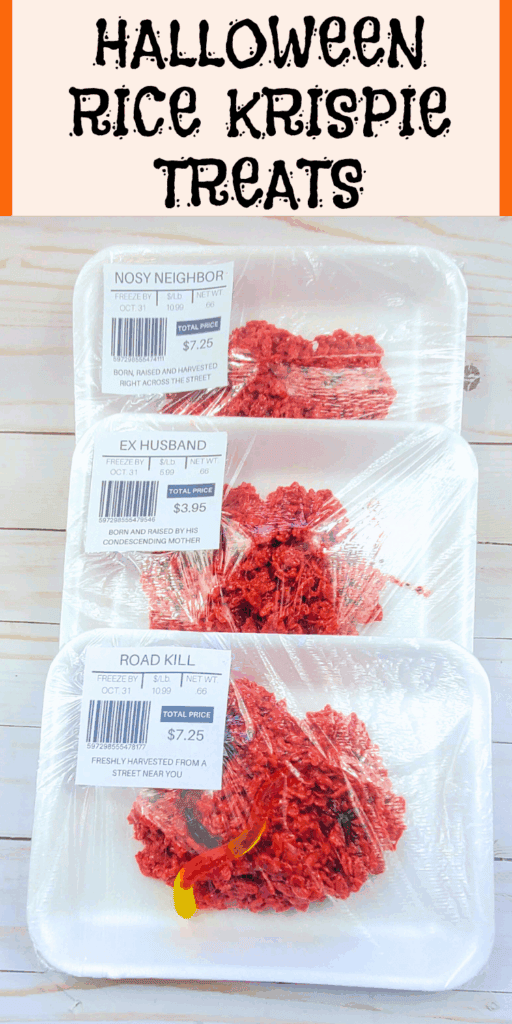 Ground meat rice crispy treats gross Halloween dessert for party