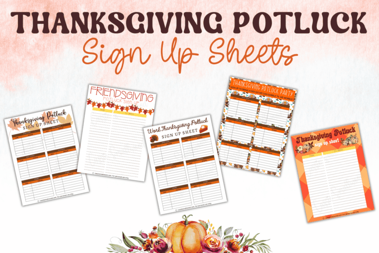 10 Cute Thanksgiving Potluck Sign Up Sheets