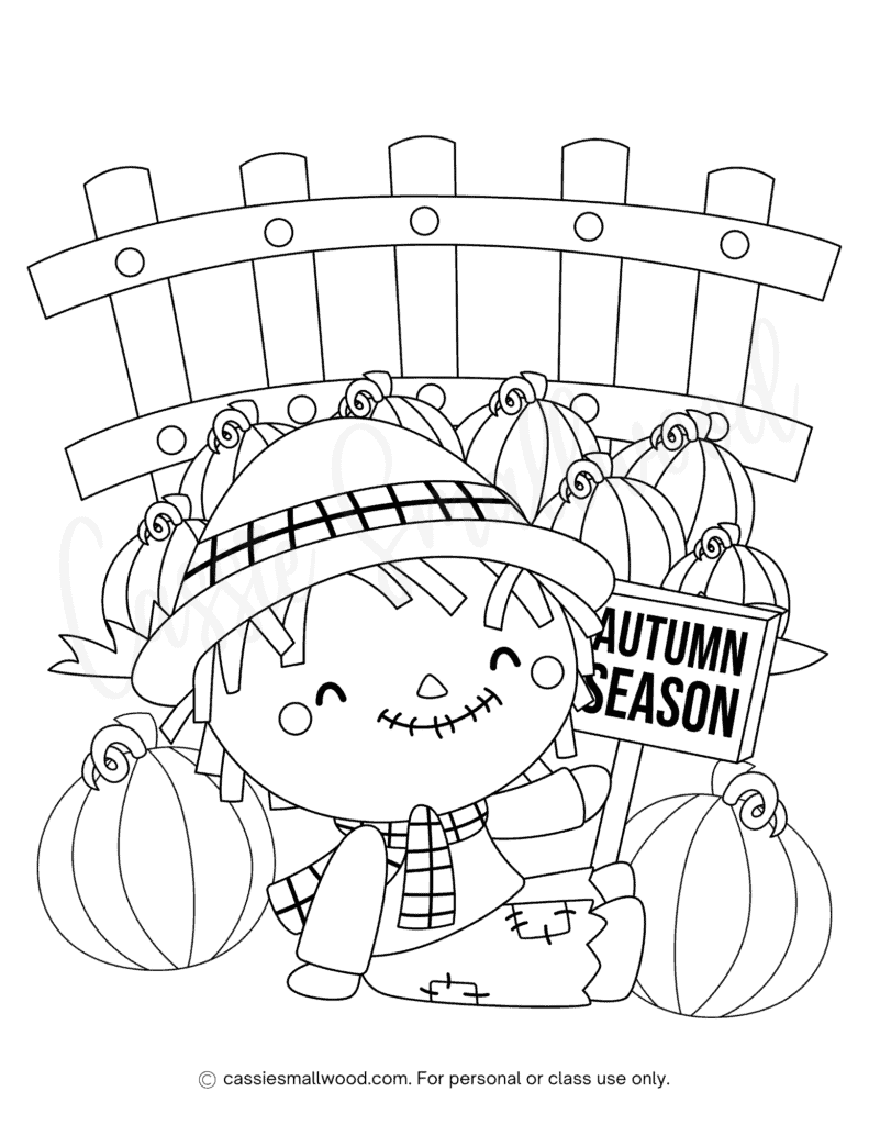 THE BEST Scarecrow Coloring Pages - Cassie Smallwood
