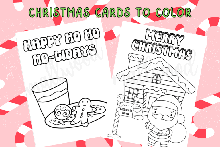 CUTE Christmas Cards To Color