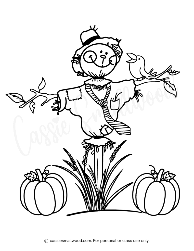 THE BEST Scarecrow Coloring Pages - Cassie Smallwood