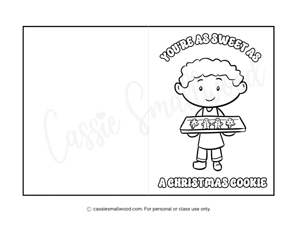 free printable coloring Christmas card pdf Christmas cards to color for kids Christmas card coloring pages for children