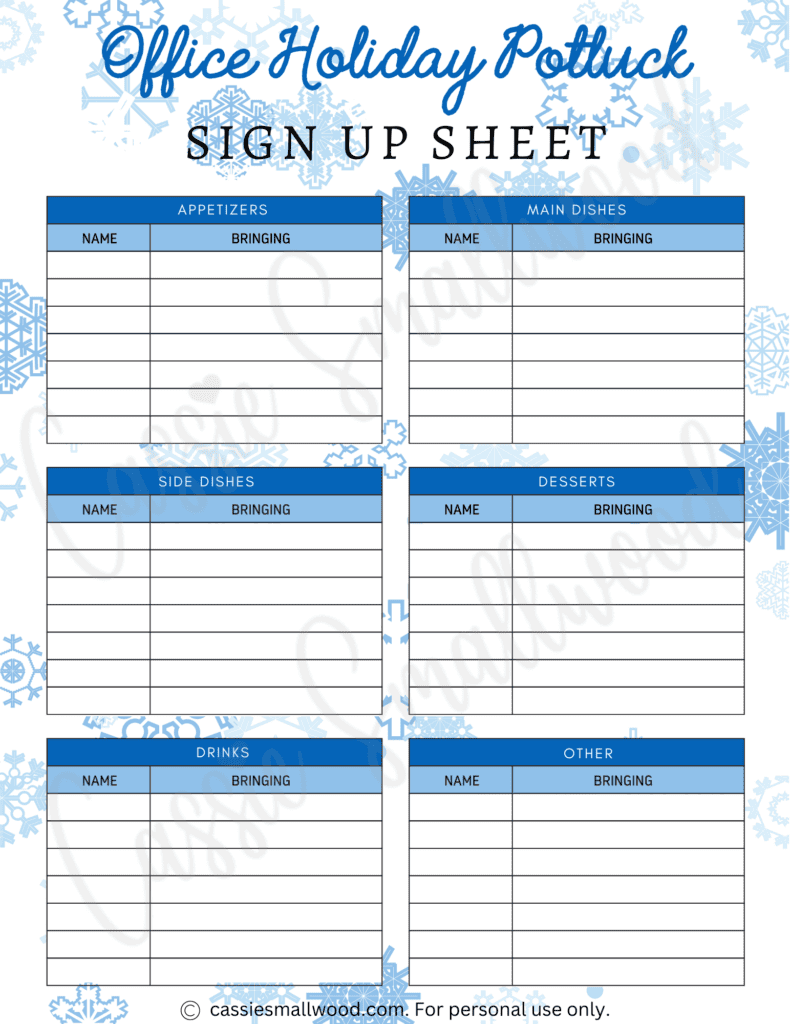cute-christmas-potluck-sign-up-sheets-cassie-smallwood for Free Printable Christmas Sign Up Sheet CUTE Christmas Potluck Sign Up Sheets - Cassie Smallwood for Free Printable Christmas Sign Up Sheet