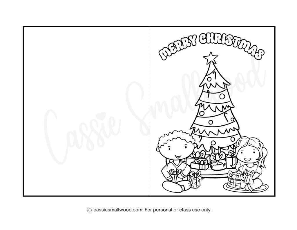 Printable Christmas Card Black And White - Cassie Smallwood