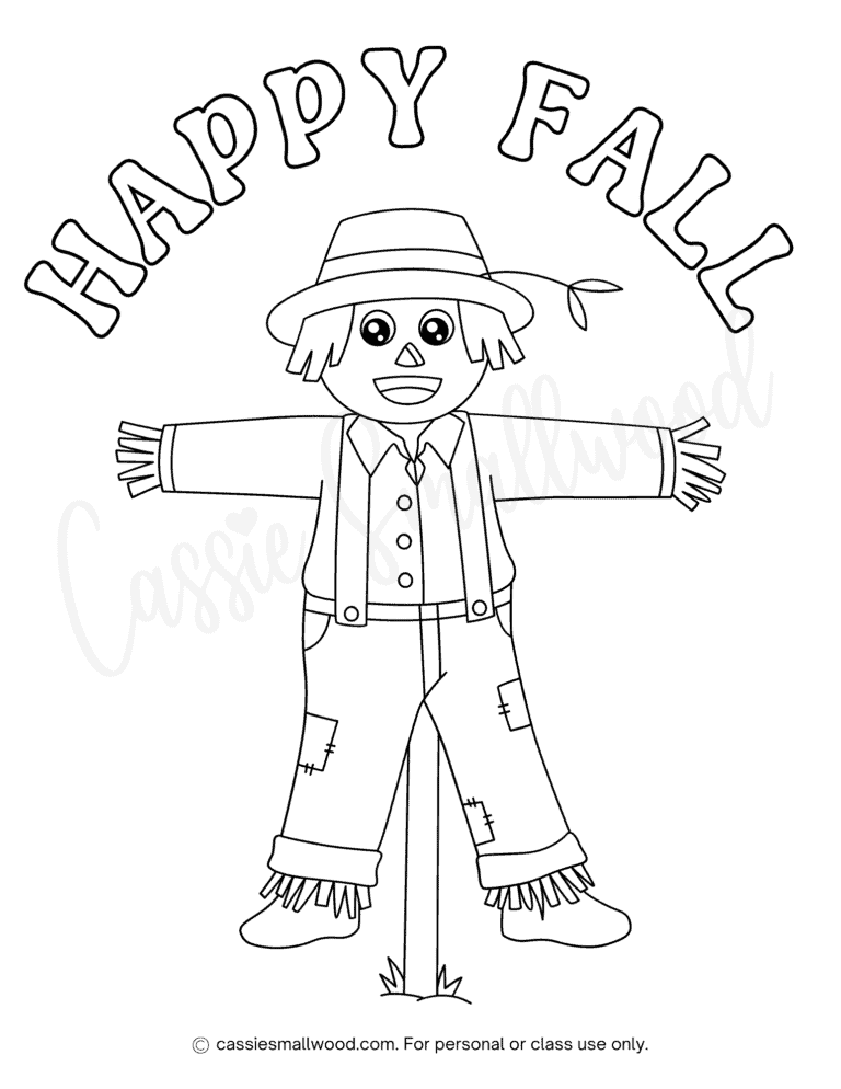 THE BEST Scarecrow Coloring Pages - Cassie Smallwood