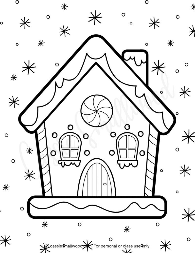THE CUTEST Gingerbread House Coloring Pages - Cassie Smallwood