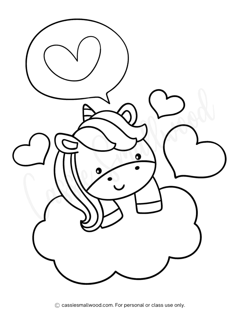 Free printable heart coloring page unicorn heart coloring sheet Valentine coloring page free printable pdf