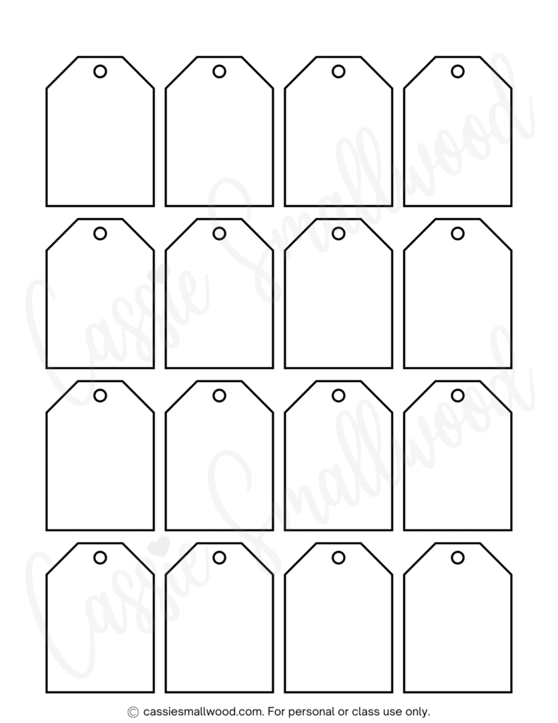 blank printable Christmas tags template for small gift tags
