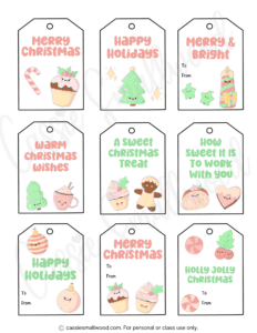Cute Printable Christmas Tags - Cassie Smallwood