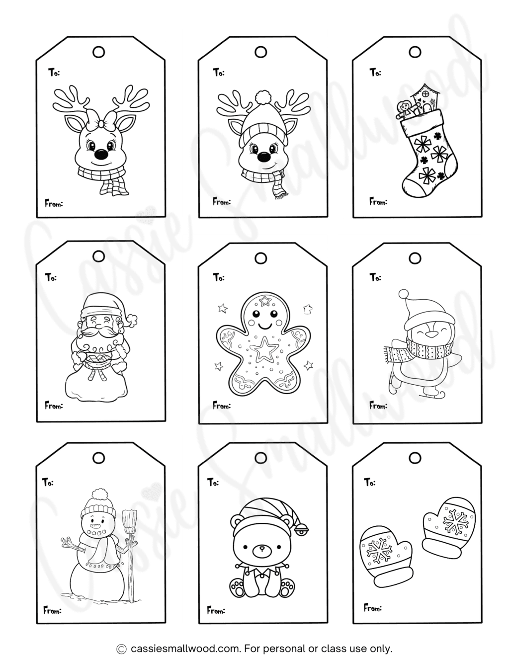 400  CUTEST Printable Christmas Tags (Free PDF) Cassie Smallwood