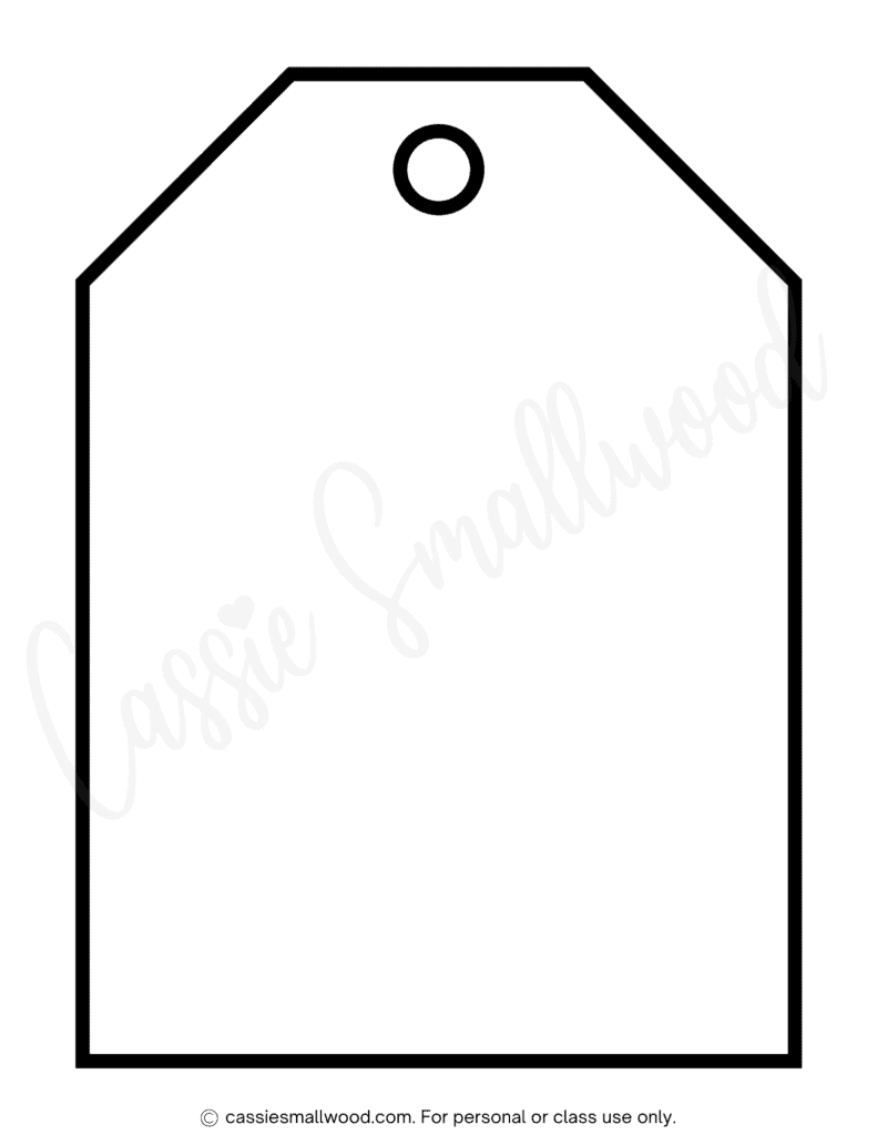 full page blank Christmas tag template