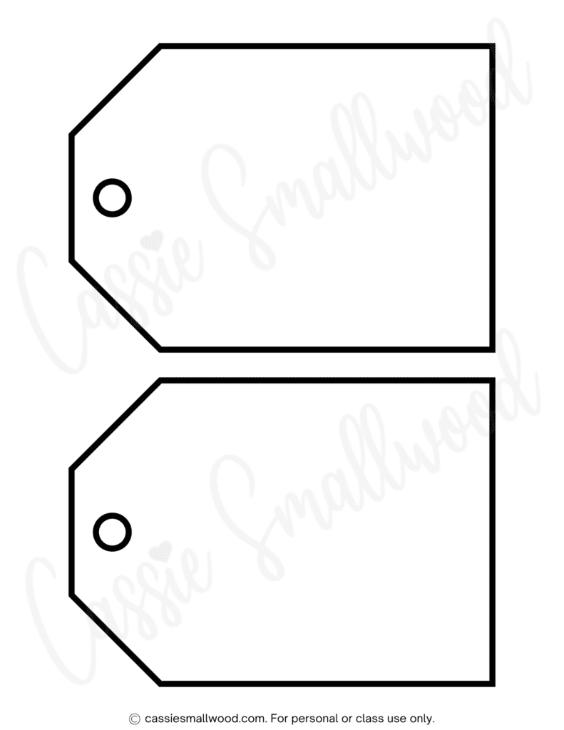 large Christmas tag template 2 gift tags per page